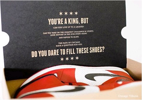 公牛竟使激將法寄去喬丹鞋問詹姆斯敢不敢穿