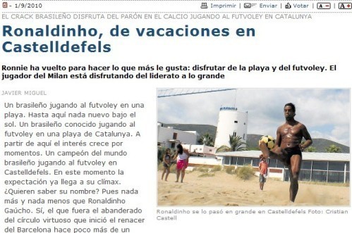 小羅沙灘度假秀6塊腹肌 未參加世界杯卻自律