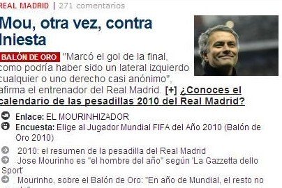 穆帥批小白不配拿金球 質(zhì)疑博斯克拿最佳教練