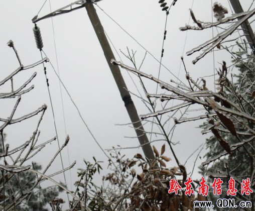 凱里電網覆冰嚴重 部分線路暫“停電”