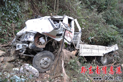 小貨車飛下200米山谷致1死2傷 臺江消防谷底救援