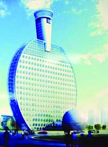 安徽小城投3億建乒乓球拍大廈 高達150米(圖)