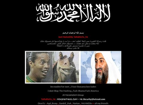 小羅個(gè)人官網(wǎng)被黑客入侵 主頁驚現(xiàn)本拉登照片