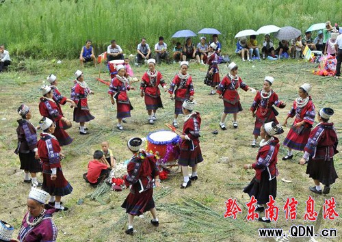 “七月半” 苗族同胞踩鼓賽(組圖)