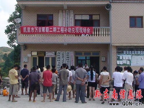 凱里葡萄補助二期工程兌現會在大風洞鄉召開