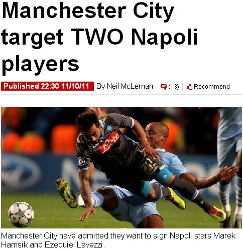 曼城打包搶意甲雙星 野獸禁賽6周加150萬罰款