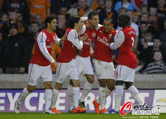 英超-老虎建功阿森納3-0擒狼 范隊傳射創紀錄