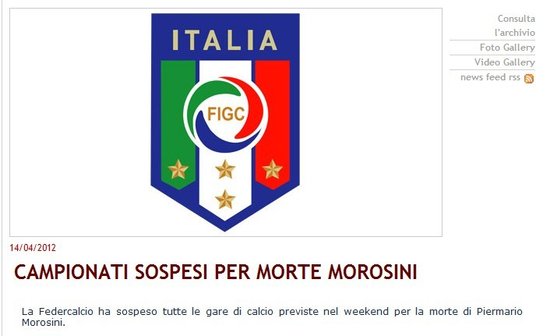 意大利足壇哀悼猝死球員 第33輪比賽全部延期
