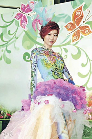 莊思敏擔心嚇人穿打底衣畫人體彩繪(圖)