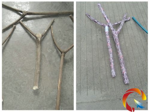 用木叉自制的月牙鏜