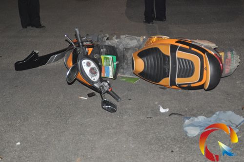 被撞毀的電動(dòng)車