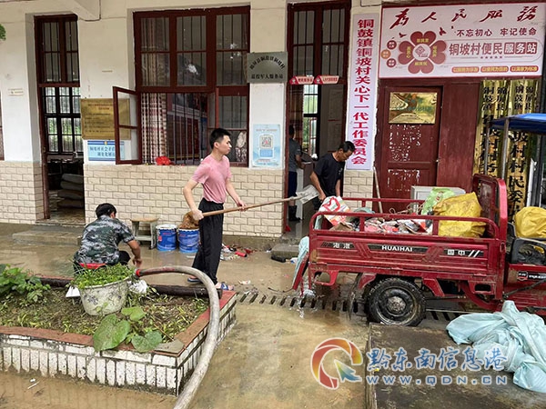 圖為 銅鼓鎮銅坡村組織干部、群眾開展清淤