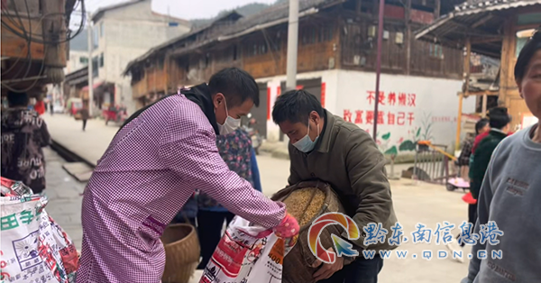 九潮鎮(zhèn)吝洞村紅白喜事送稻谷場景